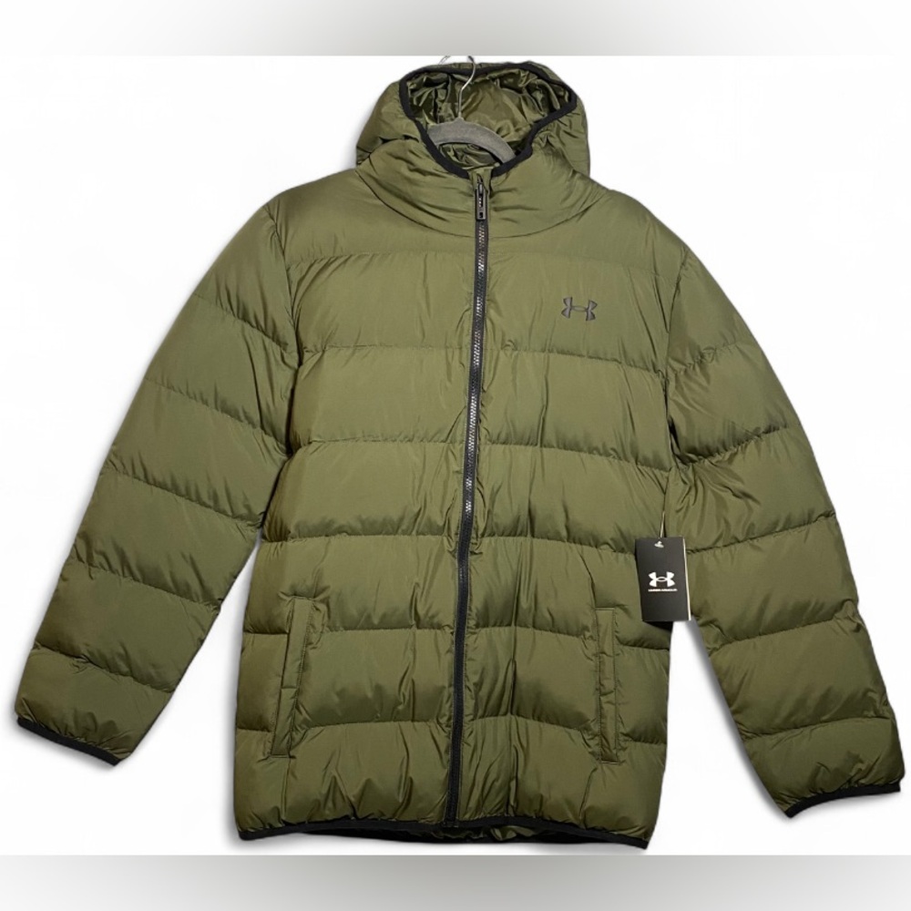 Under Armour Boys Pronto Puffer Jacket YXL NWT Storm ColdGear Marine OD Green